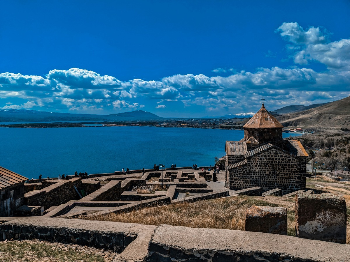 Sevanavank monastery overlooking Lake Sevan in Armenia
