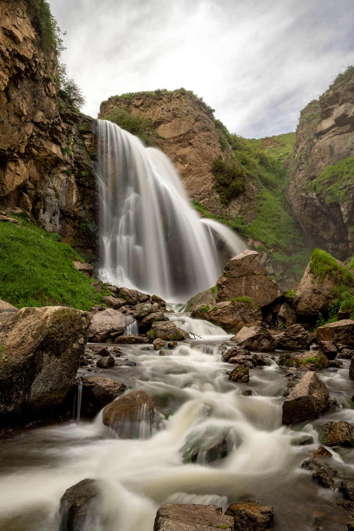 A rocky waterfall gorge near the spa town of Jermuk, Armenia