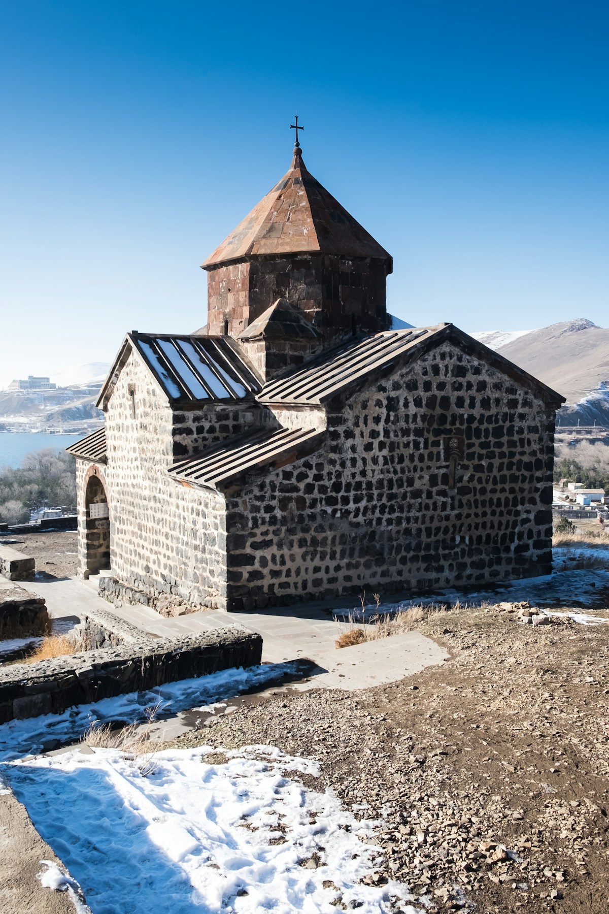 Sevanavank monastery on the shore of Lake Sevan — visiting Armenia in May